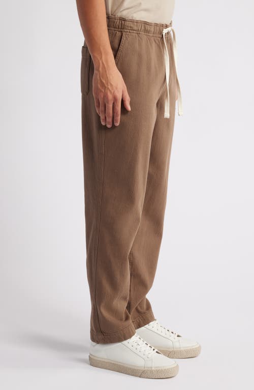 Shop Frame Drawstring Terry Cloth Travel Pants In Taupe