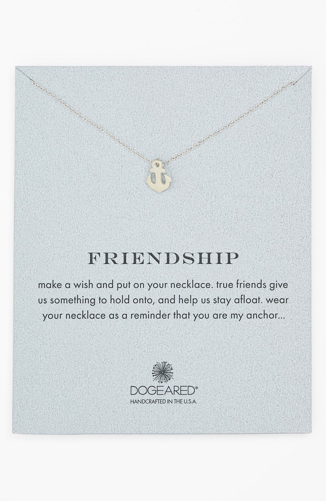 Dogeared 'Reminder Friendship' Anchor Pendant Necklace Nordstrom