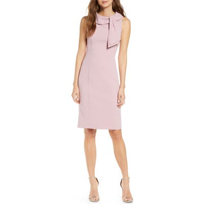 Harper Rose Drape Tie Neck Sheath Dress, Pink
