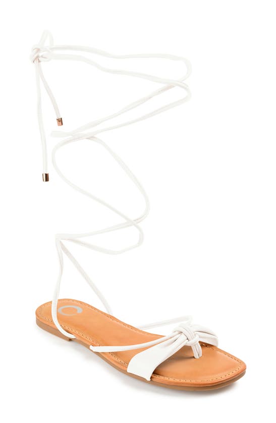 Journee Collection Jiyrie Tie-up Sandal In White