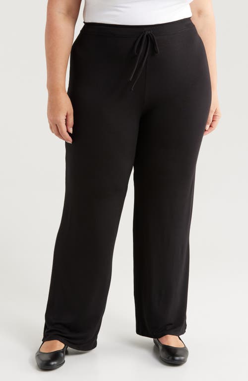 Shop 24seven Comfort Apparel Comfortable Stretch Pants In Black