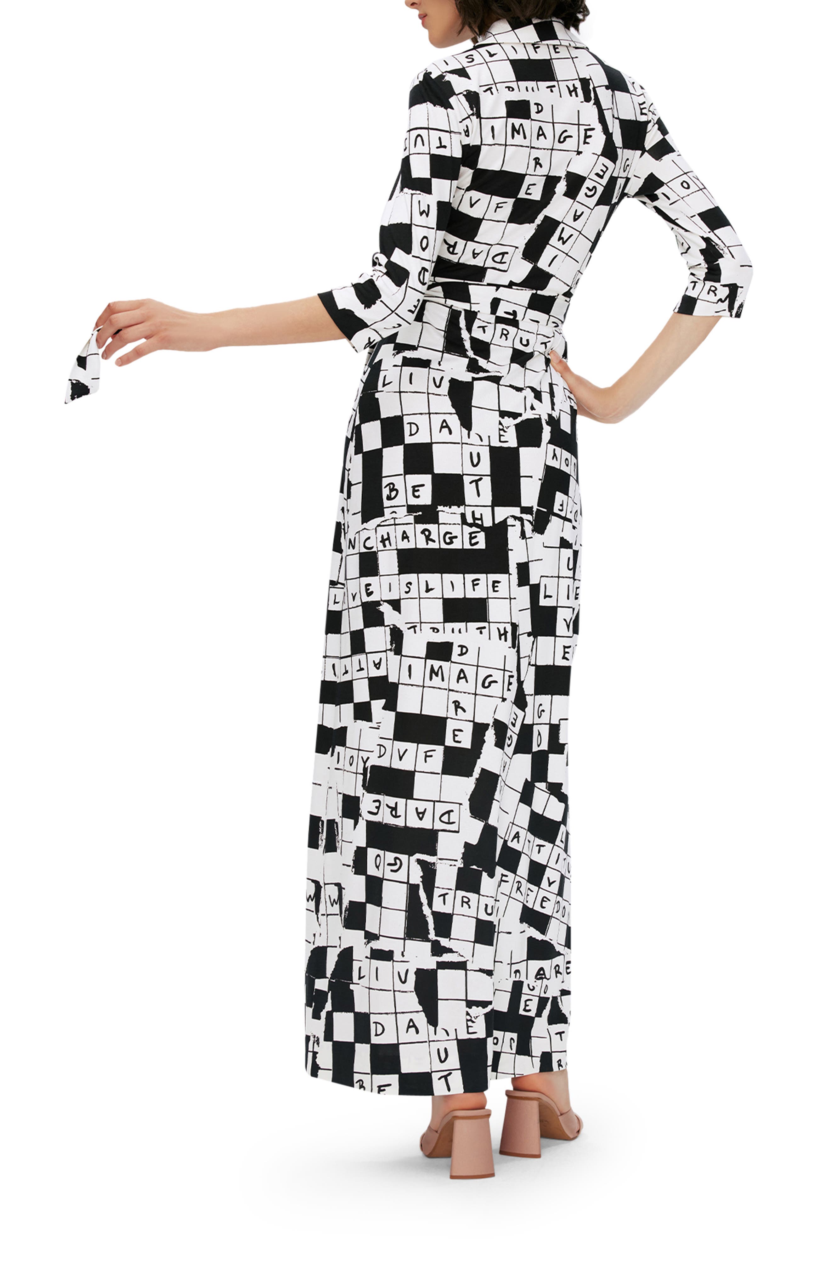 Diane von Furstenberg Abigail Crossword Puzzle Silk Maxi Dress Nordstrom