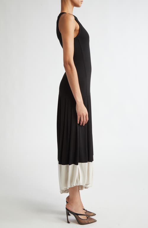 Shop Victoria Beckham Asymmetric Hem Detail Jersey Midi Dress In Black