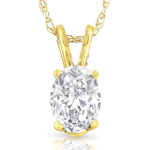 Bliss Diamond 1/2ct Certified Lab Grown Oval Diamond Solitaire Pendant Gold Necklace In 14k Yellow Gold