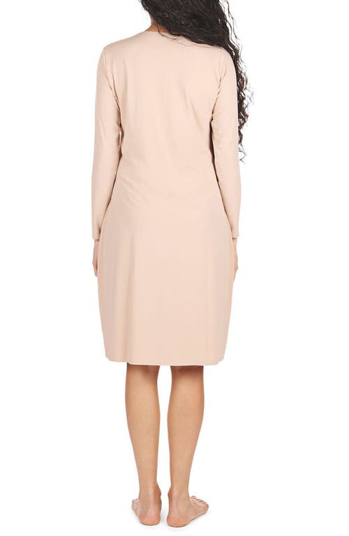 Memoi Bonded Long Sleeve Slip In Beige