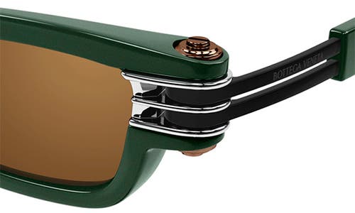 Shop Bottega Veneta 50mm Rectangular Sunglasses In Green