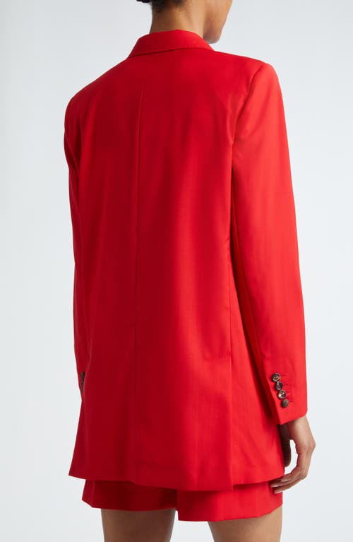 Shop Max Mara Nebbie Double Breasted Virgin Wool Blazer In Red