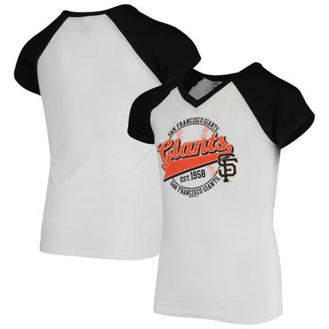 Youth San Francisco Giants White Zoomie Slouchy Raglan Sweatshirt