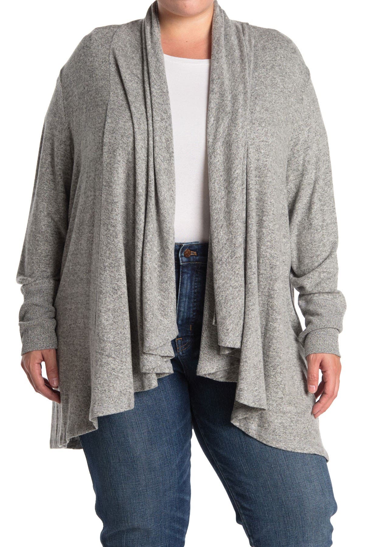 hooded plus size high low sweater