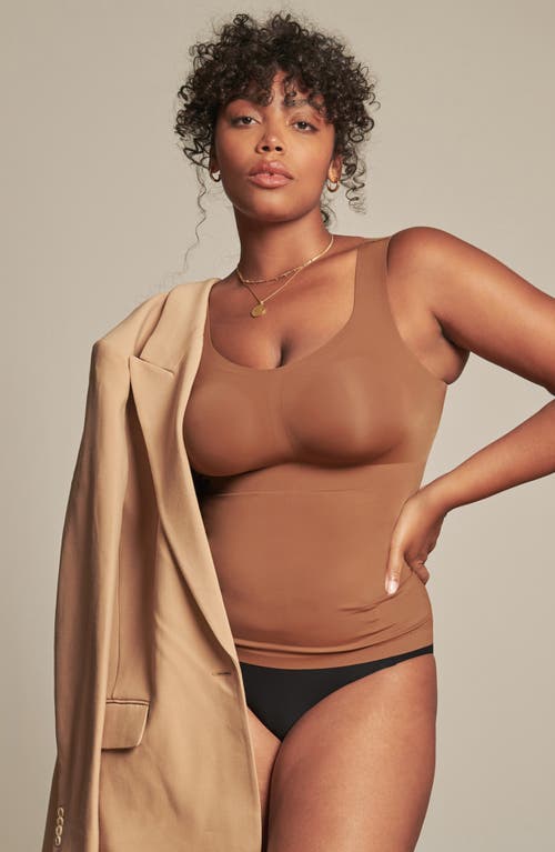 Evelyn & Bobbie Women's Neutrals Structured Scoop Bra Tank In Clay In Clay