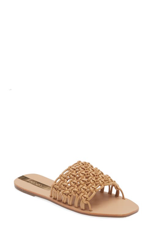 Kaanas Atka Woven Slide Sandal in Nude