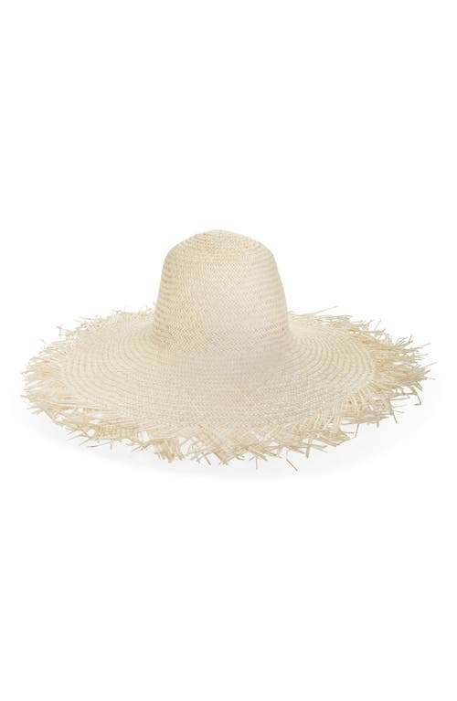 Frayed Straw Sun Hat in Natural