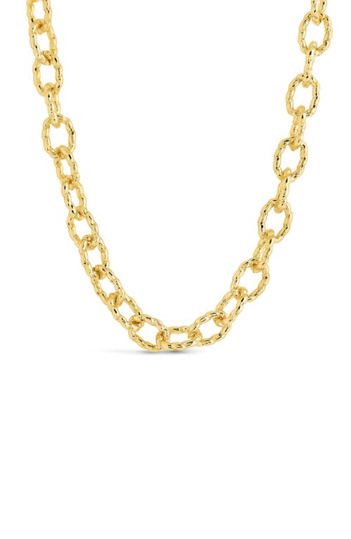 Sterling Forever Scottie Textured Chain Toggle Necklace In Gold