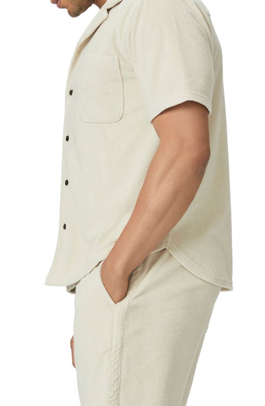 Paige Colvin Terry Cloth Camp Shirt In Macadamia