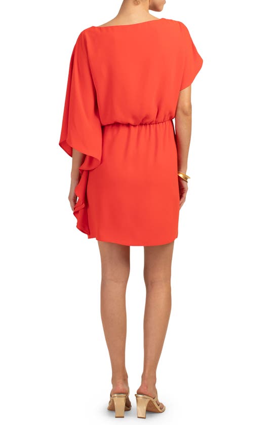 Shop Trina Turk Maison Asymmetric Sleeve Dress In Cherry Tomato