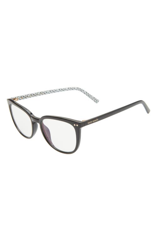 Kate Spade New York Albi 52mm Blue Light Blocking Reading Glasses In Black/clear