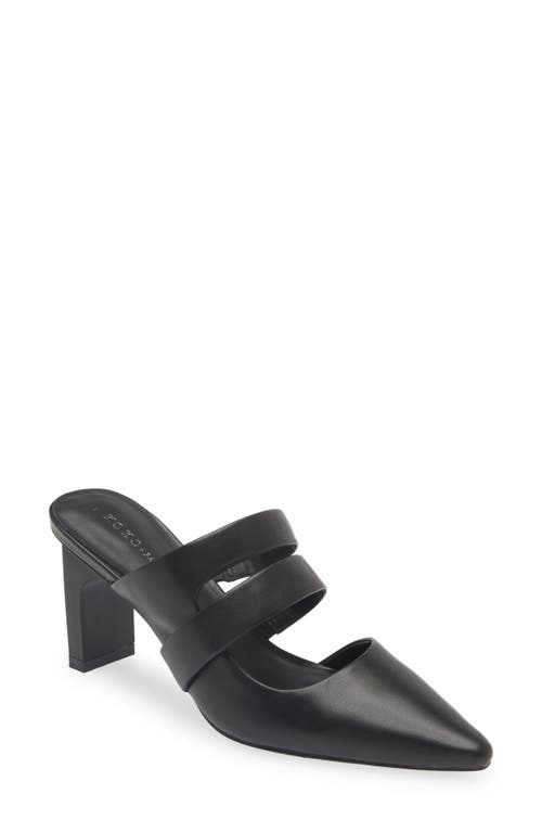 Century Pointed Toe Mule in Black Leather