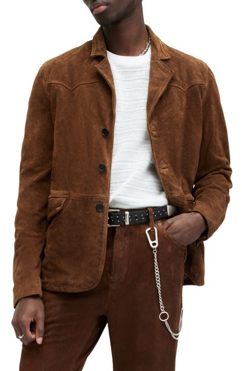 Mens suede sport hot sale coat blazer