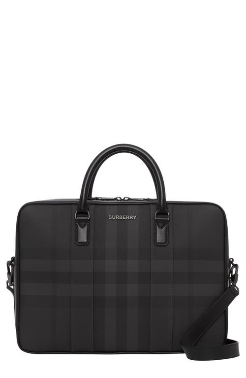 burberry Ainsworth London Check Briefcase in Dark Charcoal at Nordstrom