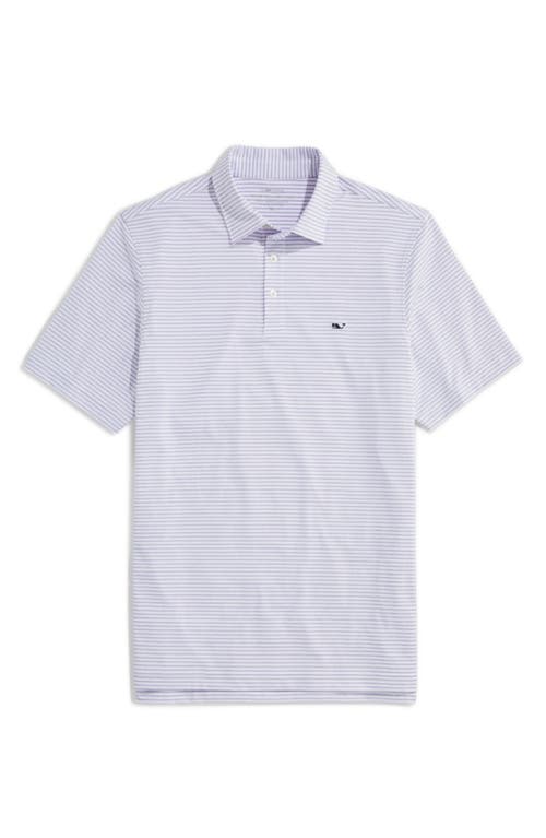 Shop Vineyard Vines Stripe Sankaty Short Sleeve Performance Polo In D818 White