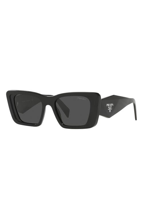 Prada Pr 08ys 1ab5s0 Cat Eye Sunglasses In Black/dark Grey
