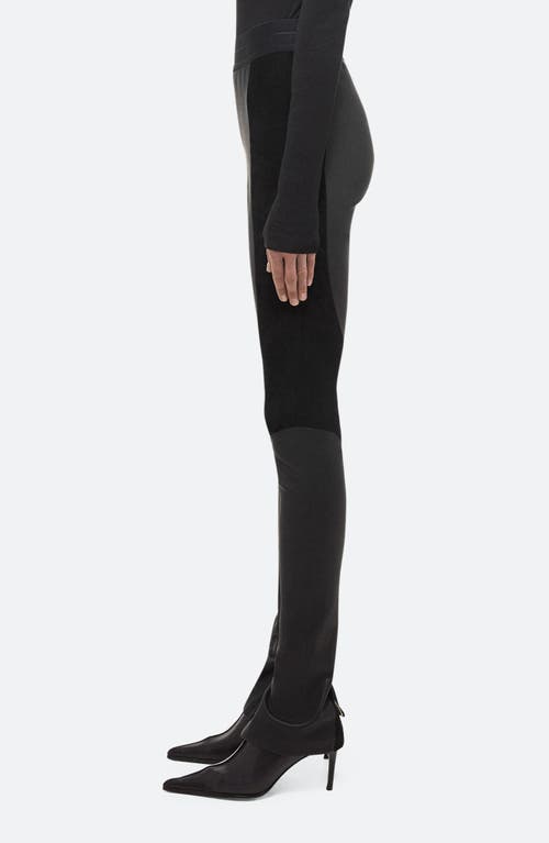 Shop Helmut Lang Racer Leather & Suede Leggings In Black