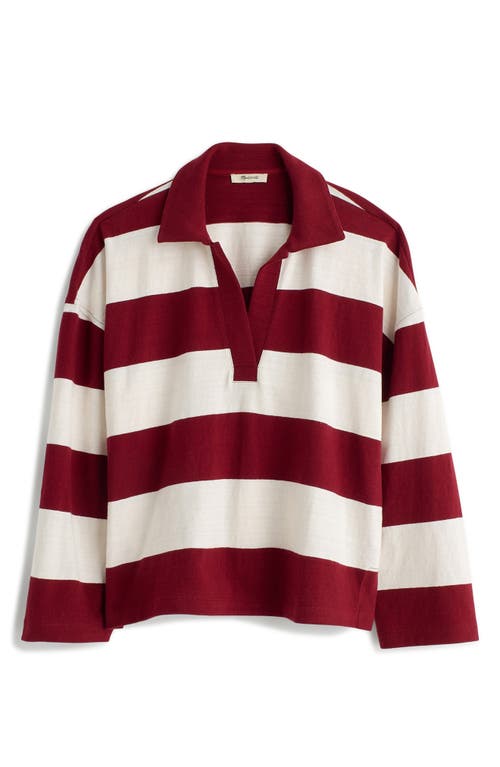 Shop Madewell Stripe Long Sleeve Rugby Shirt In Aroma