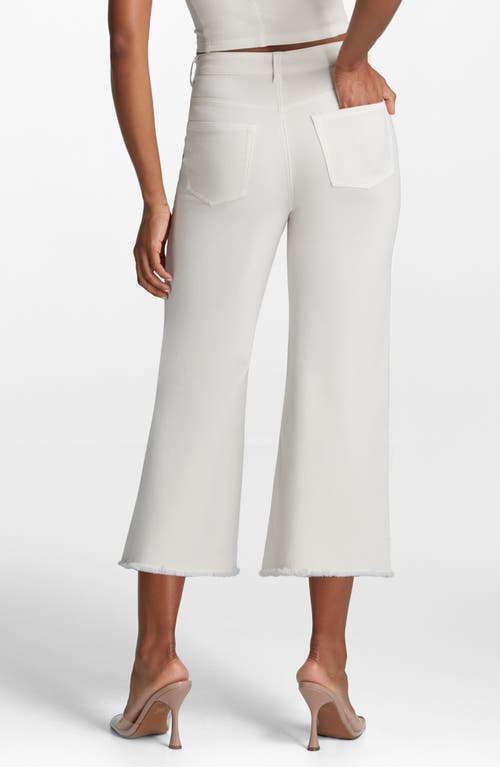 Shop Commando Dia Raw Hem Crop Wide Leg Jeans In Porcelain