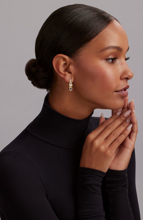 Lagos 18k Yellow Gold & Sterling Silver Embrace Diamond Xo Graduated Drop Earrings In Gold/silver