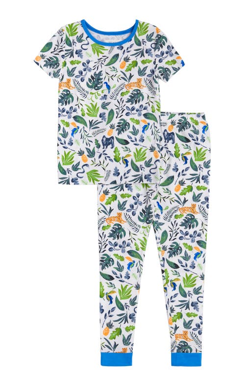 BedHead Pajamas Kids' Organic Cotton Blend Fitted Two-Piece Pajamas in Rainforest