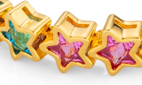 July Child Aura Rainbow Cubic Zirconia Star Bracelet In Gold Plated/cubic Zirconia