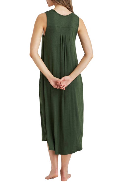 Shop Papinelle Kate Pleated Nightgown In Forest Green