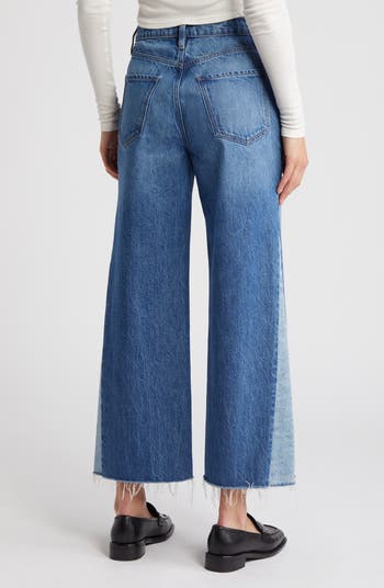 Le Jane Raw Hem Crop Wide Leg Jeans