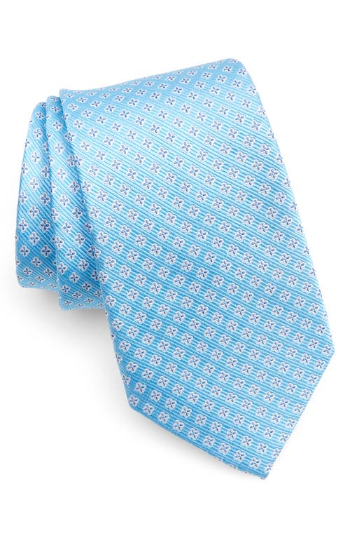 Pattern Silk Tie in Aqua