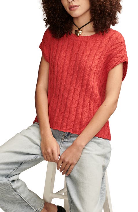 Nordstrom Lucky Brand Cable Stitch V-Neck Sweater 89.50