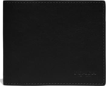 Coach men's best sale black leather wallet