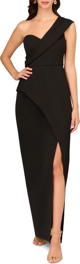 Adrianna papell one shoulder crepe gown hotsell