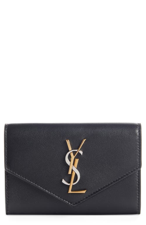 Saint Laurent - Monogram Compact Tri-Fold Wallet - Women - Calf Leather - One Size - Black