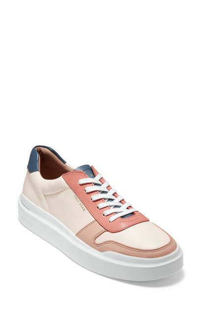 Cole Haan Grandpro Rally Sneaker In Pink/ White/ Blue Leather
