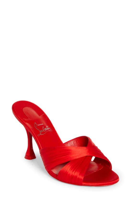 Christian Louboutin Nicol Is Back Crisscross Mule Sandals In Ole
