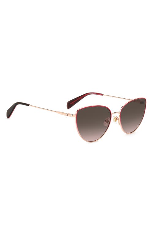 Shop Kate Spade New York 55mm Hailey/g/s Cat Eye Sunglasses In Rose Red/brown Gradient