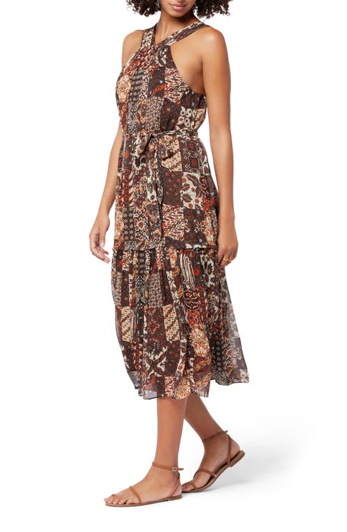 Shop Joie Halter Neck Silk Midi Dress In Pinecone Multi