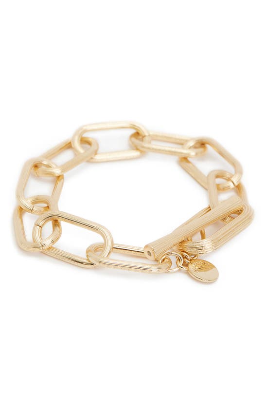 Allsaints Oval Chain Toggle Bracelet In Gold