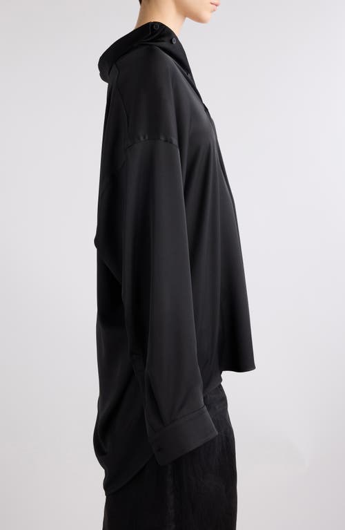 Balenciaga Bb Oversize Fluid Twill Button-up Shirt In 1000 Black