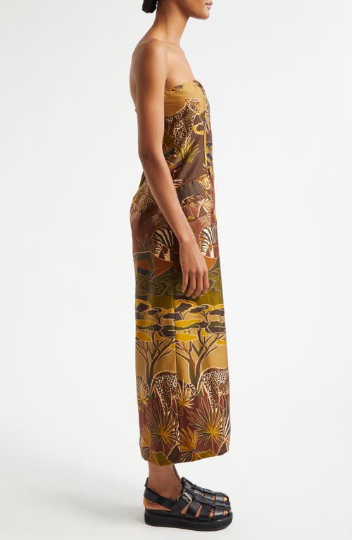 Shop Farm Rio Savana Dream Strapless Dress In Savana Dream Caramel