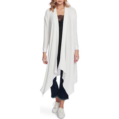 1.state X Jaime Shrayber Drape Front Maxi Cardigan, White