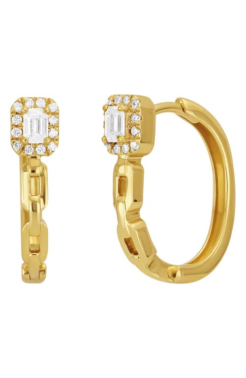 Vardia Diamond Huggie Hoop Earrings in 18K Yellow Gold