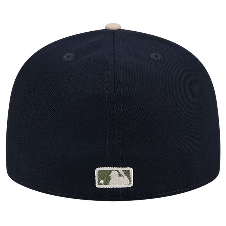 Shop New Era Navy Boston Red Sox Canvas A-frame 59fifty Fitted Hat