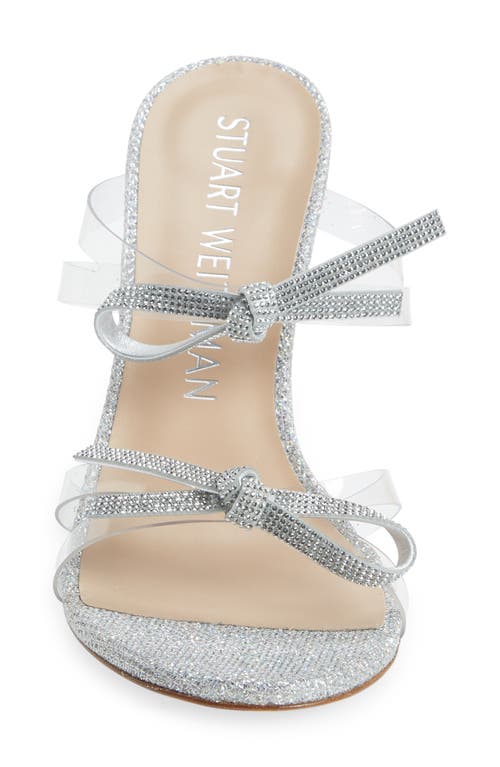 Shop Stuart Weitzman Bow 100 Slide Sandal In Clear/crystal