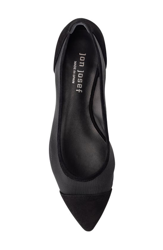 Shop Jon Josef Ray Pointed Toe Flat In Black Suede Combo